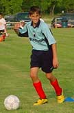 a boy playing soccer
